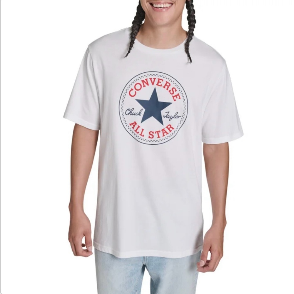 Men’s Converse White All Star Logo T-Shirt chuck taylor large new nwt L